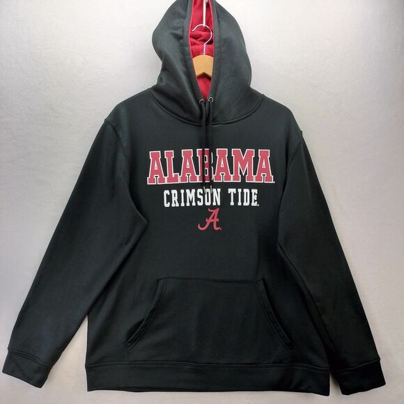 Alabama Crimson Tide Hoodie Mens Size Large Colosseum Black Spellout Sweatshirt - Picture 1 of 13